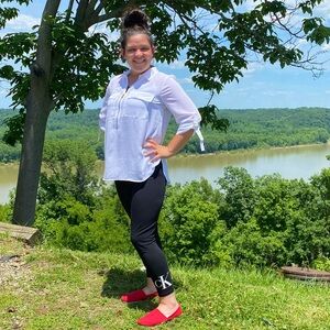 Michael Kors,White,Blouse,Size Large